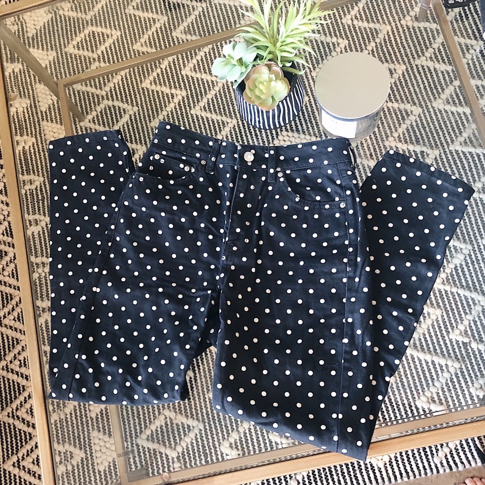 TOPSHOP Polka Dot Mom Jeans